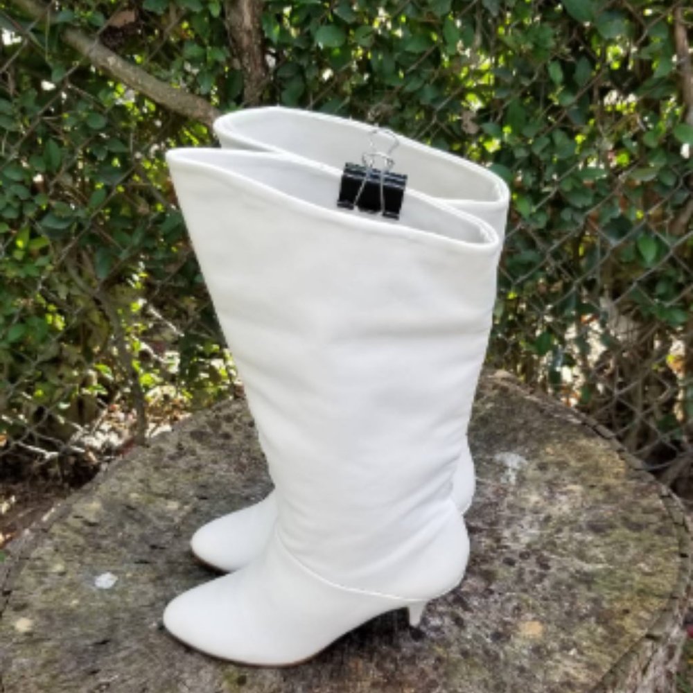Nine West White Mid-Calf Boots 5 - Picture 4 of 6